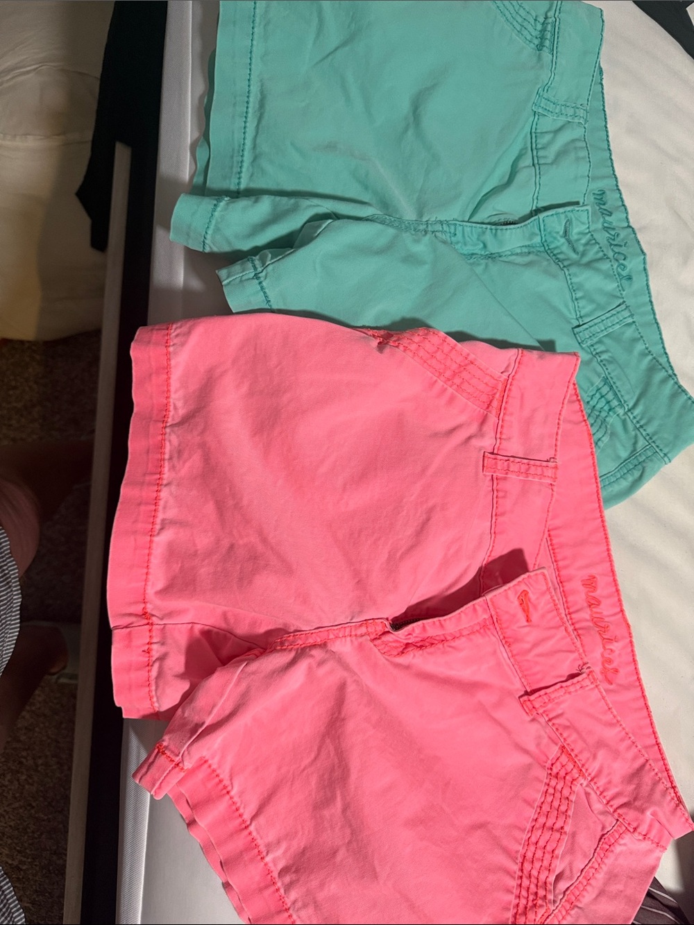 Coral and Turq shorts